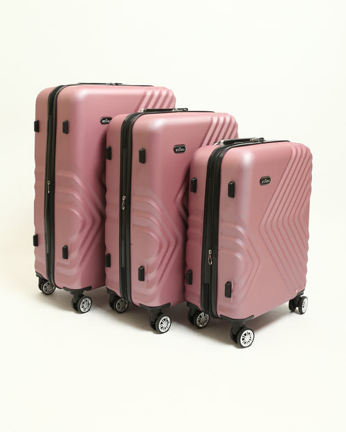 حقيبة سفر صلبة من 7Stars مصنوعة من مزيج من السيليكون والألياف - داستي روز