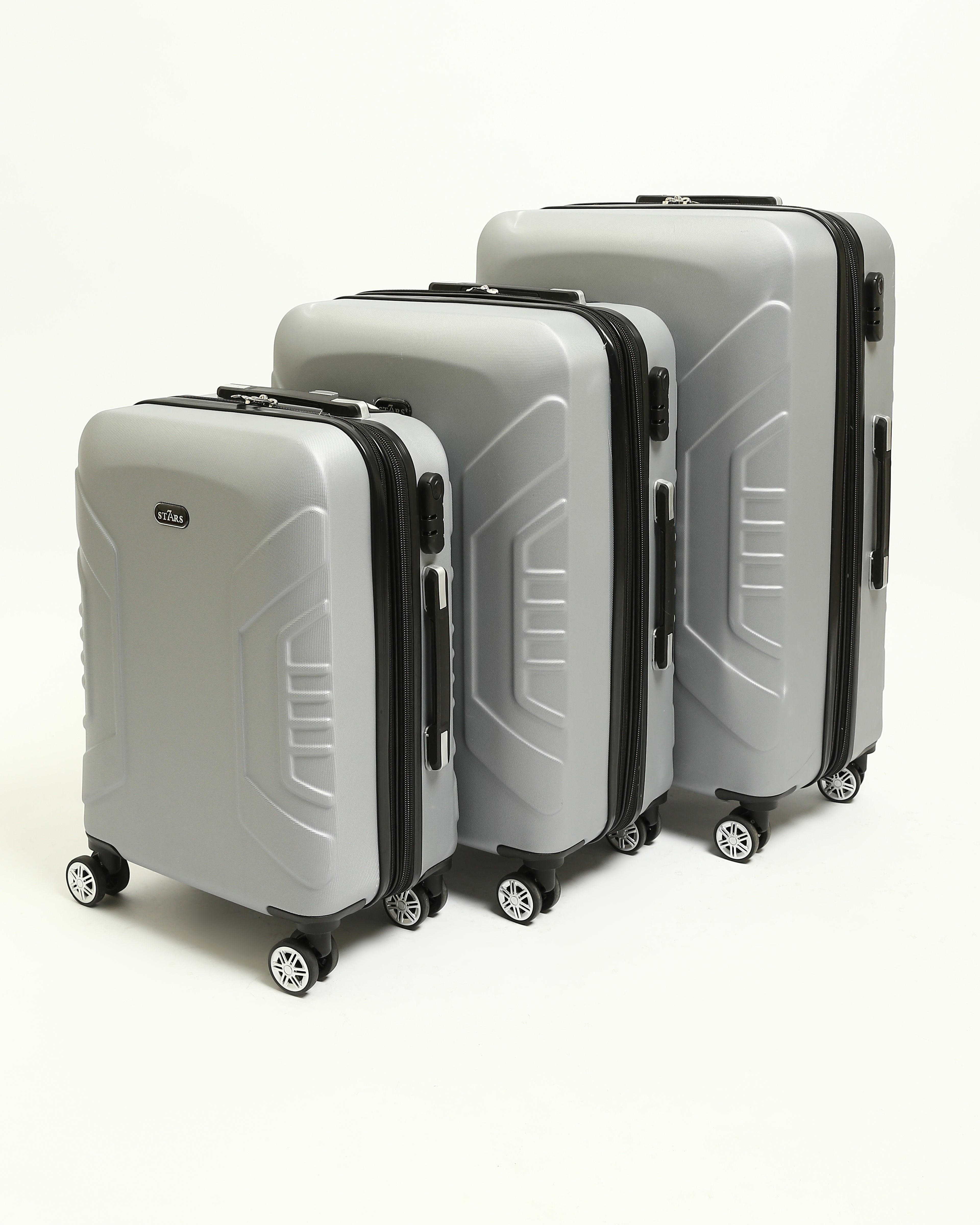 حقيبة سفر صلبة من 7Stars مصنوعة من مزيج من السيليكون والألياف - سيلفر