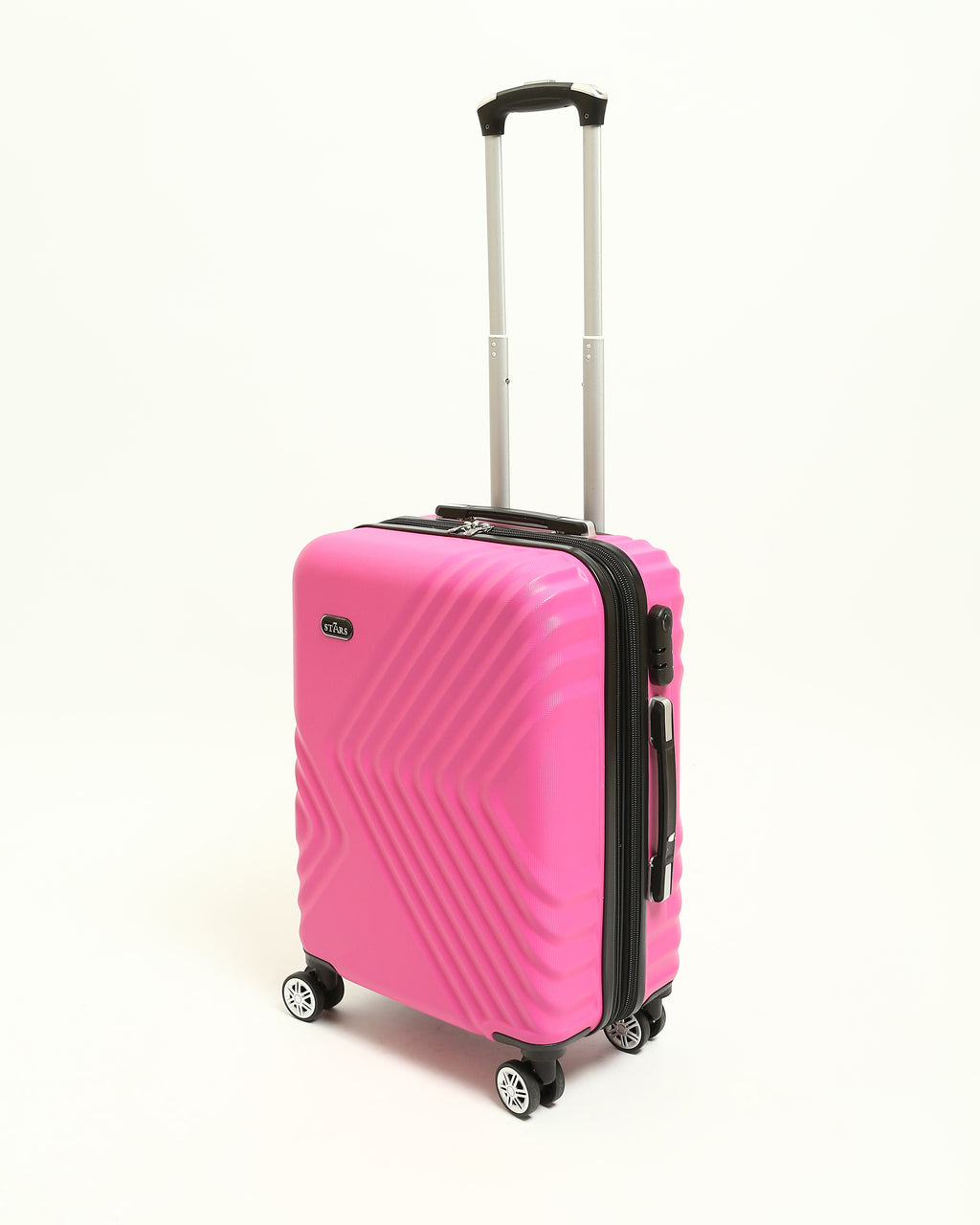 حقيبة سفر صلبة من 7Stars مصنوعة من مزيج من السيليكون والألياف - بينك