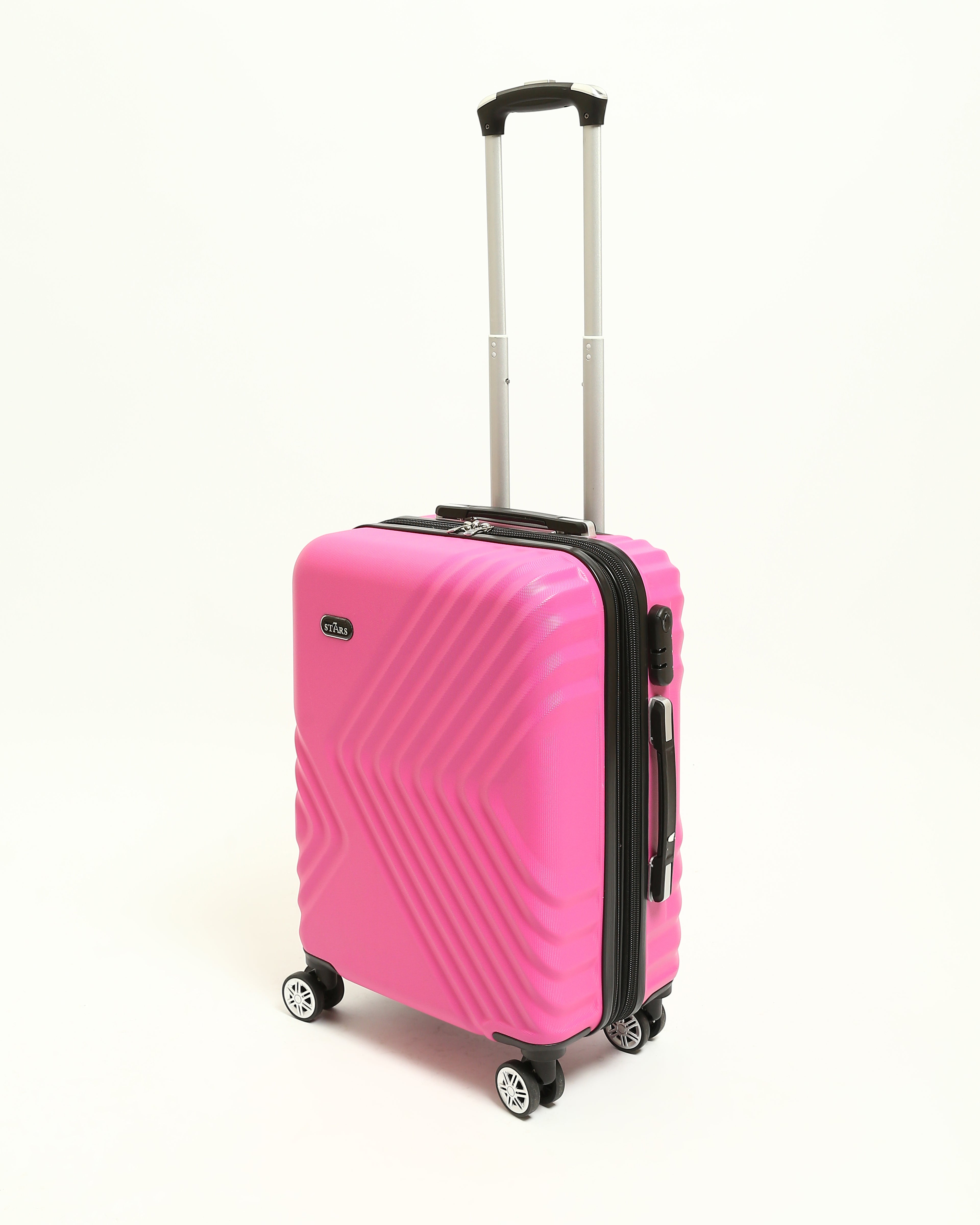 حقيبة سفر صلبة من 7Stars مصنوعة من مزيج من السيليكون والألياف - بينك