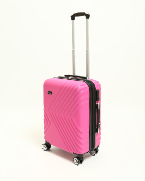 حقيبة سفر صلبة من 7Stars مصنوعة من مزيج من السيليكون والألياف - بينك