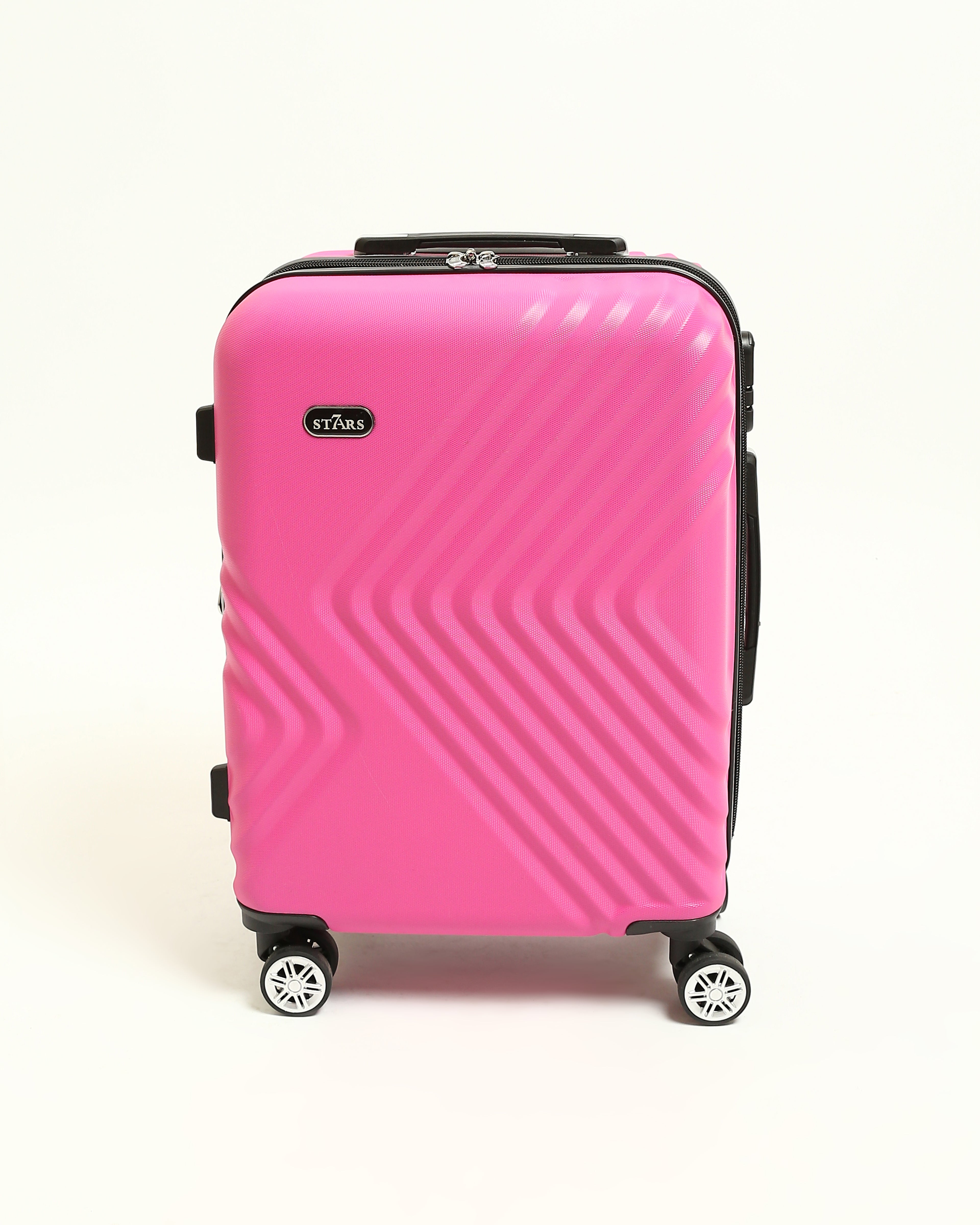 حقيبة سفر صلبة من 7Stars مصنوعة من مزيج من السيليكون والألياف - بينك