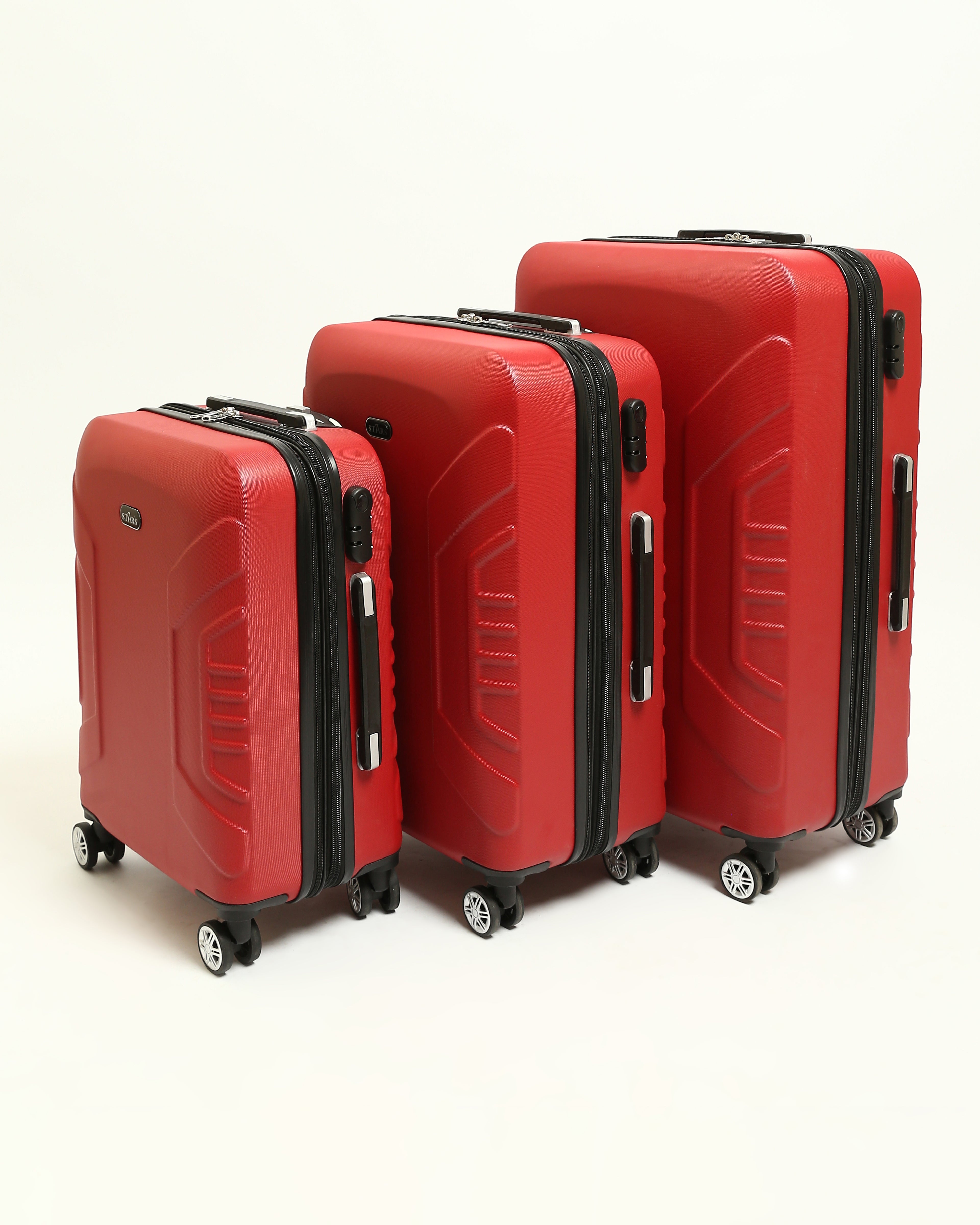 حقيبة سفر صلبة من 7Stars مصنوعة من مزيج من السيليكون والألياف - احمر