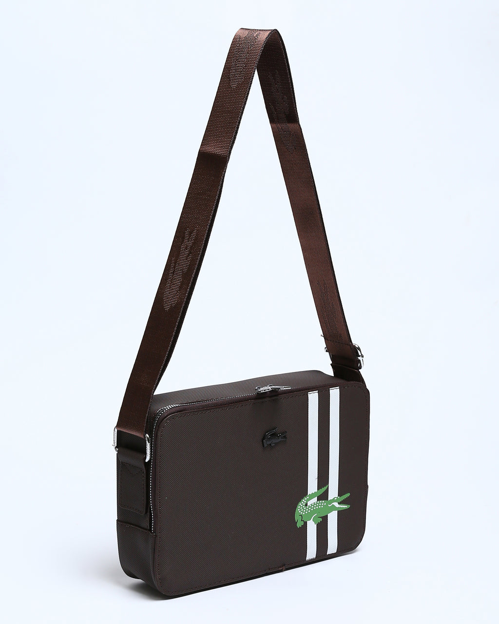 حقيبة لاكوست الأساسية - بني غامق 