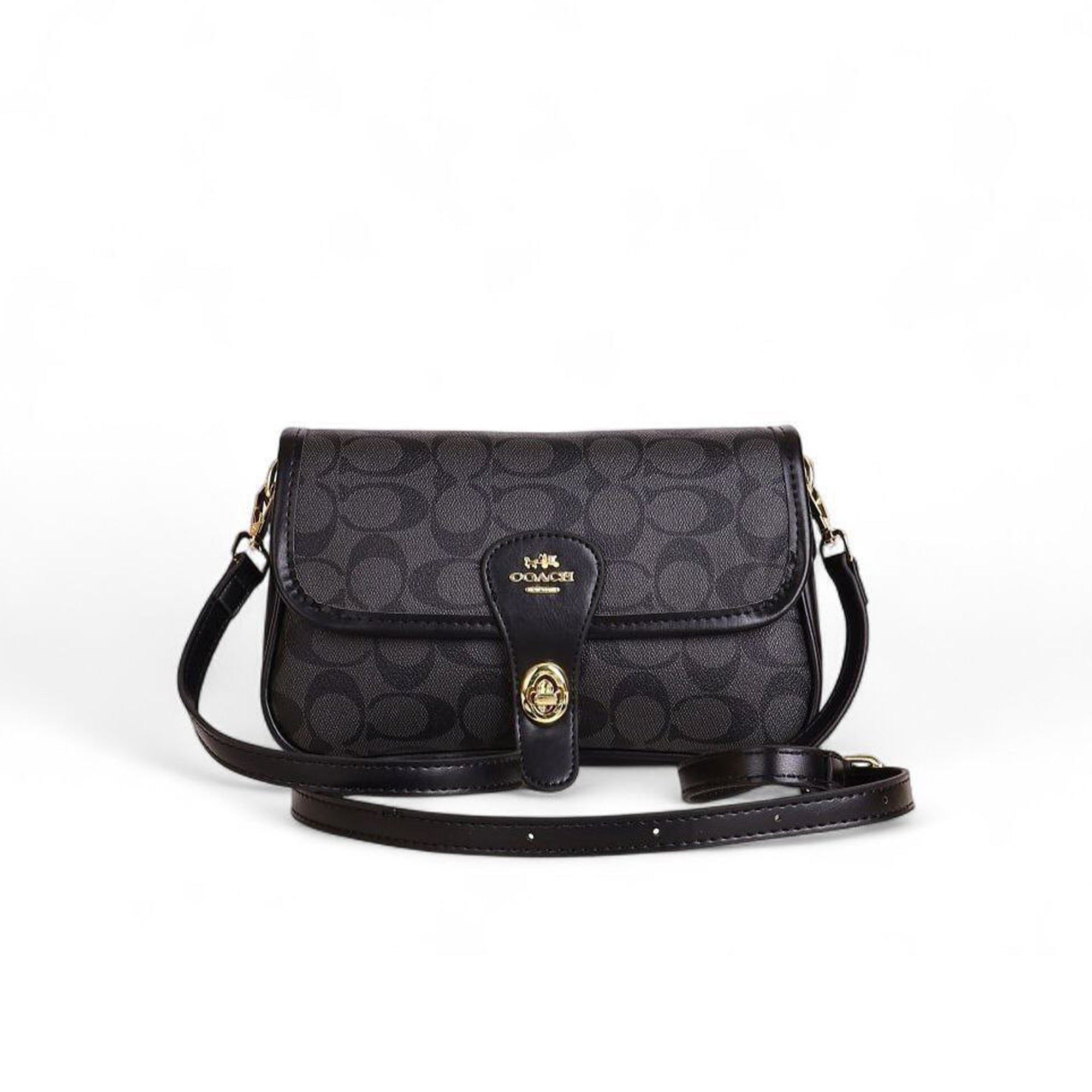 Coach Signature Canvas Crossbody Bag – Black Edition
