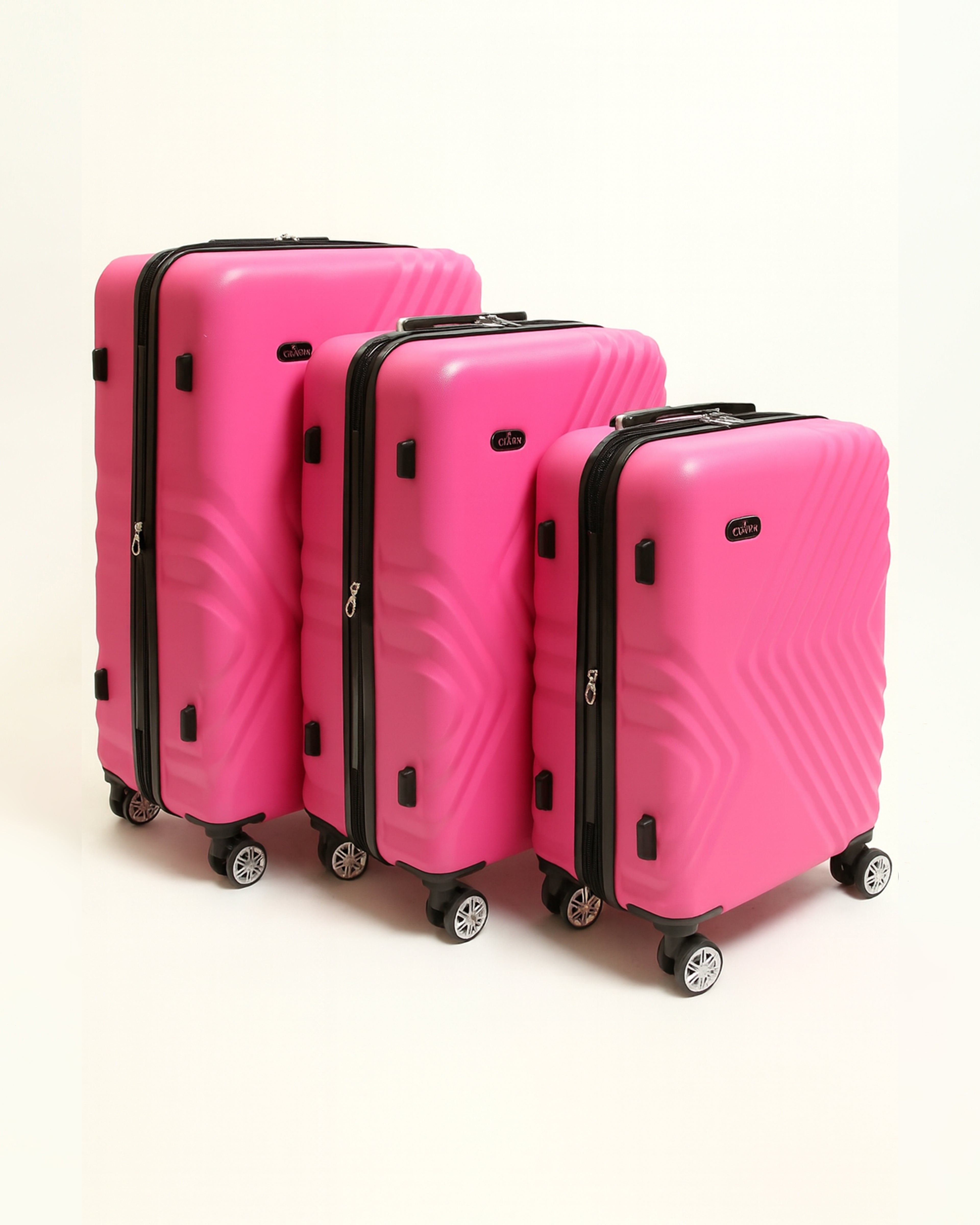 حقيبة سفر صلبة من 7Stars مصنوعة من مزيج من السيليكون والألياف - بينك