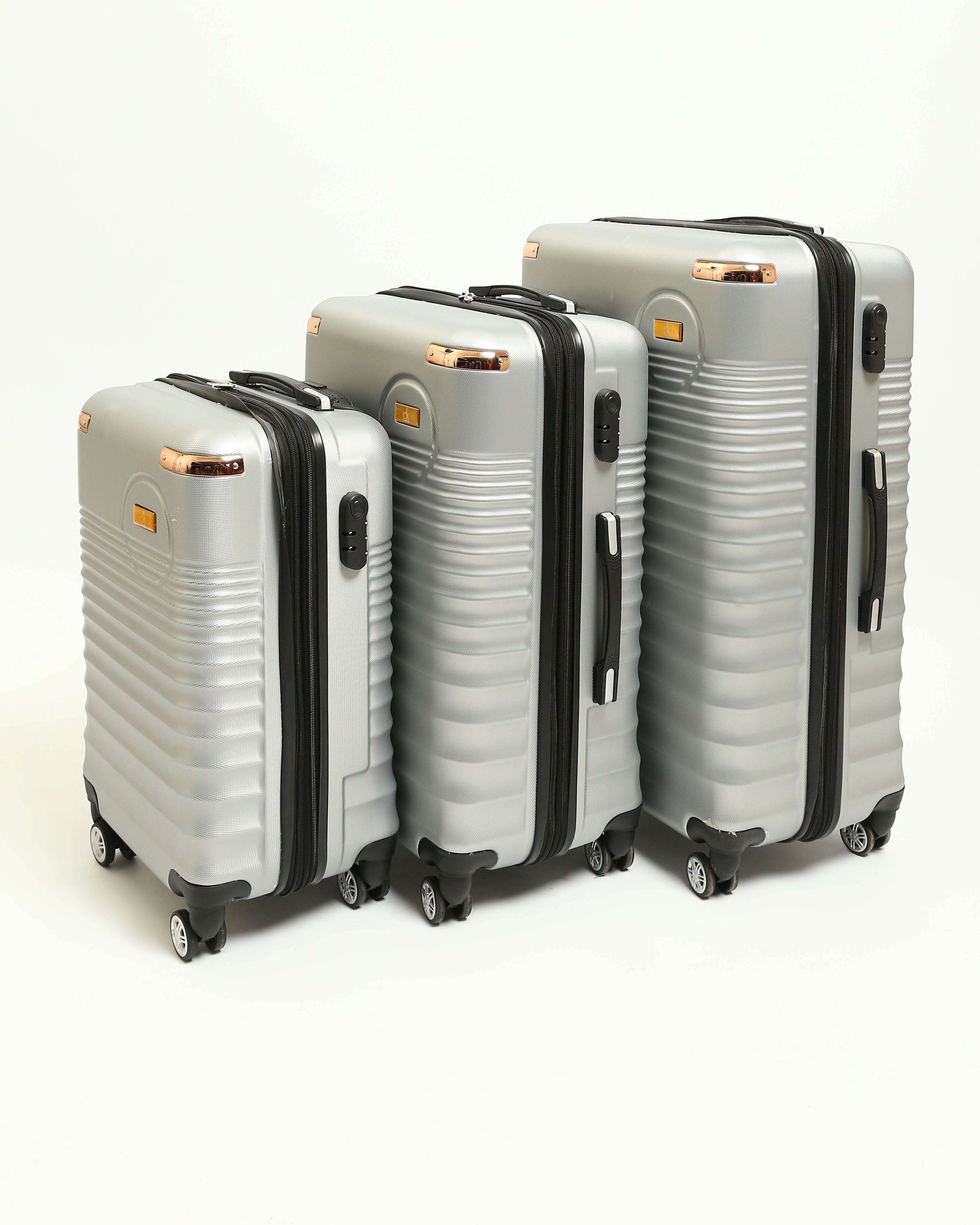 حقيبة سفر CK Premium المصنوعة من السيليكون الصلب - فضي