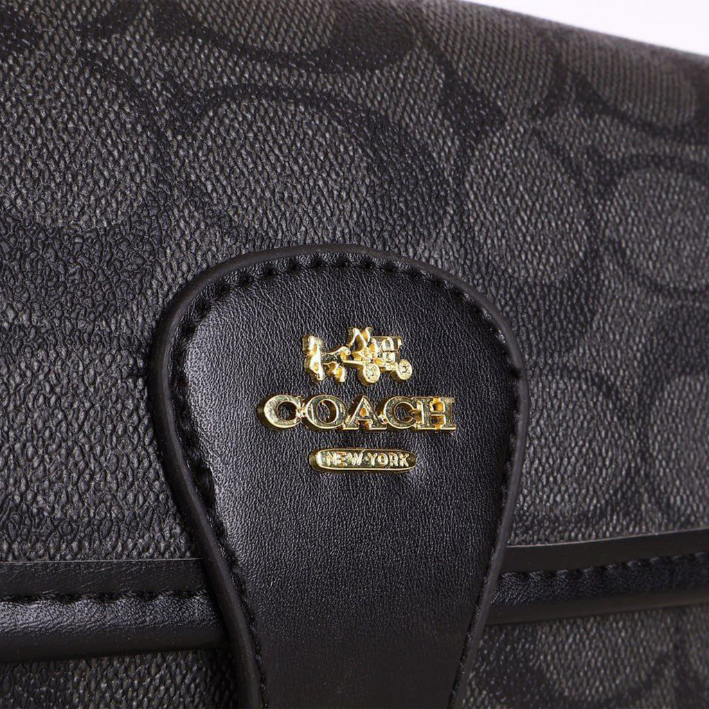 Coach Signature Canvas Crossbody Bag – Black Edition