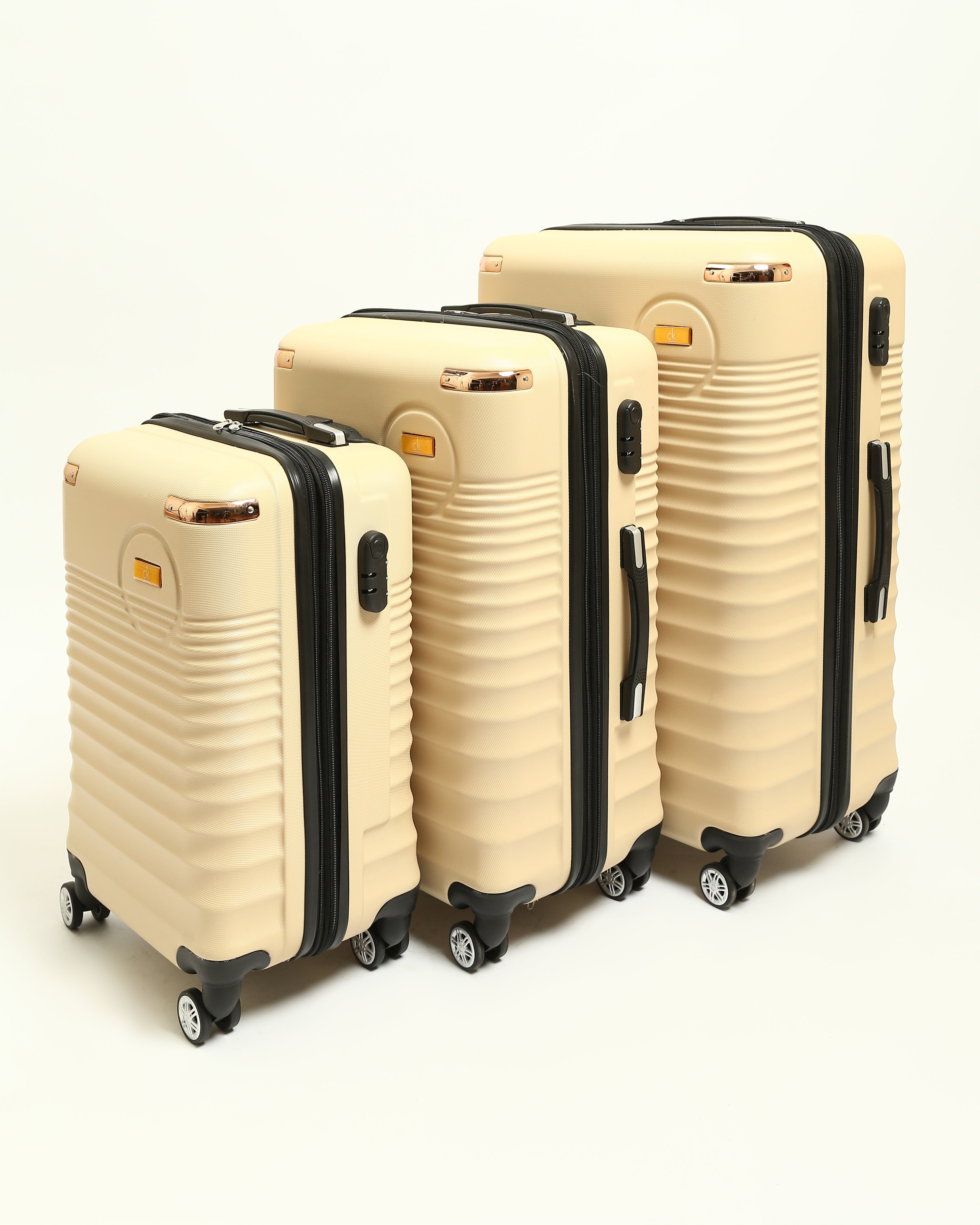 حقيبة سفر CK Premium المصنوعة من السيليكون الصلب - بيج