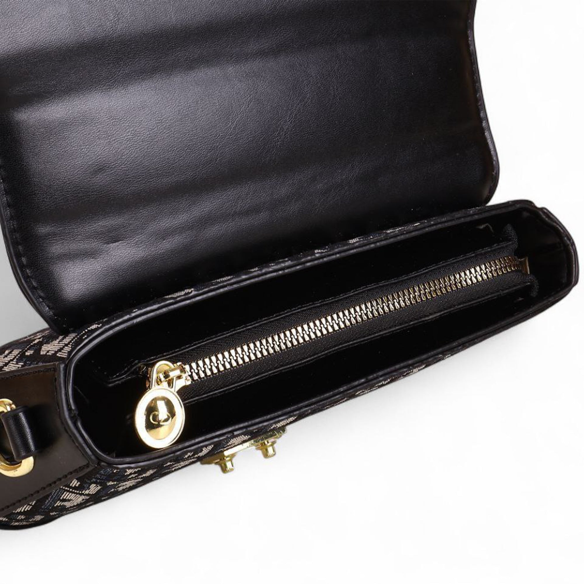 Christian Dior Oblique Canvas Handbag – Black & Grey with Silk Scarf