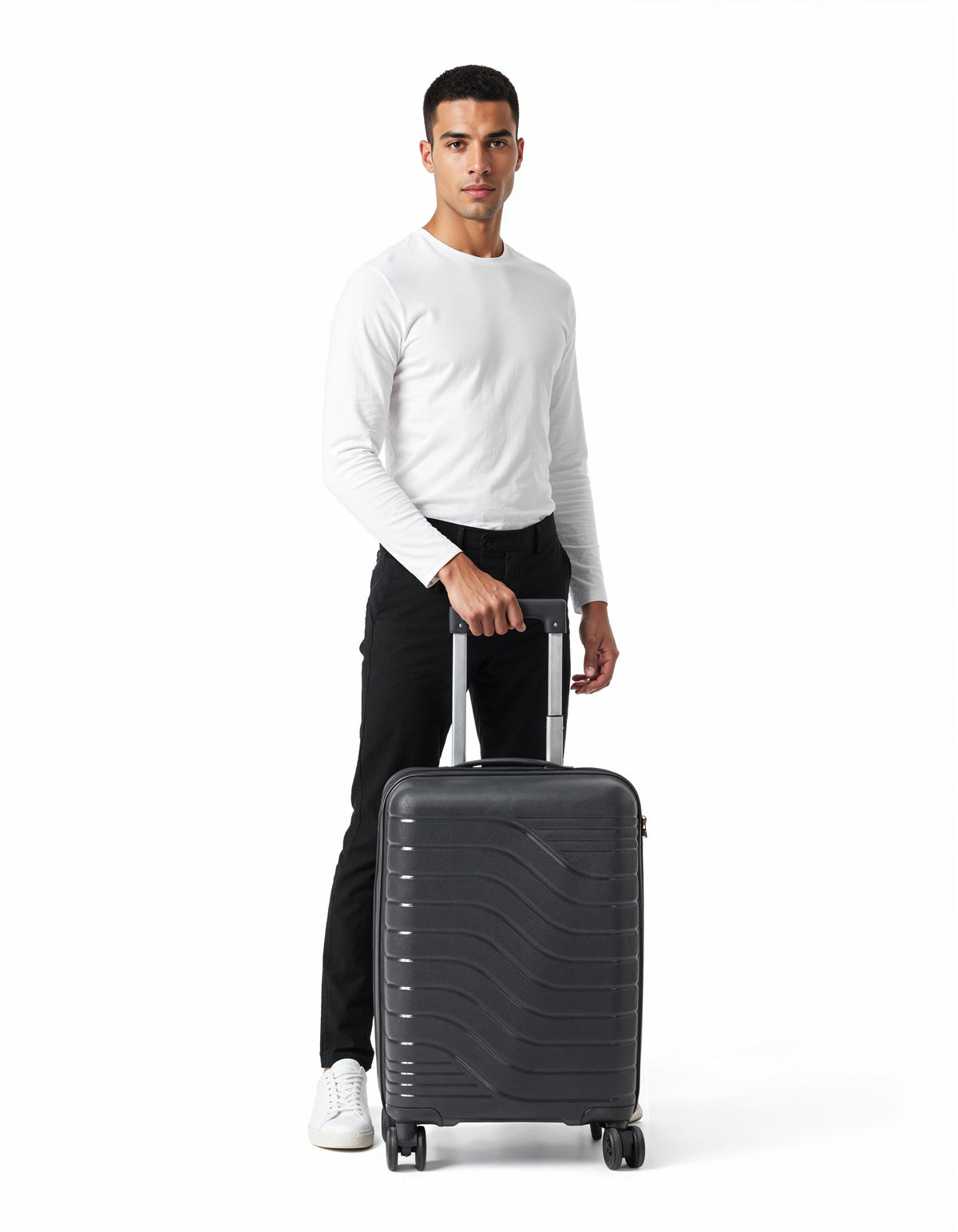 Premium Full Silicone Hard Shell Luggage – Black